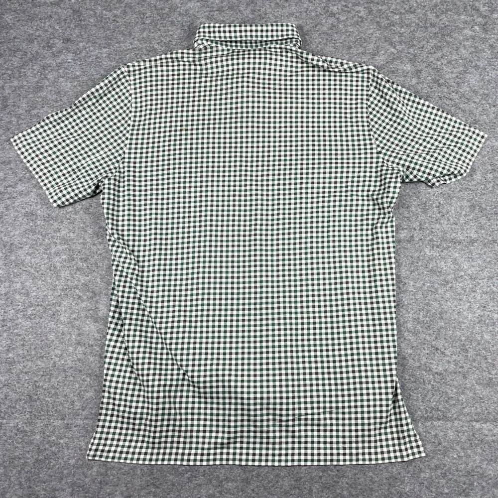 Ralph Lauren Polo Shirt Mens L Green Gingham Plaid Pima Cotton Modal Pocket